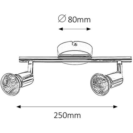 Rabalux - Stropna svjetiljka 2xGU10/50W/230V