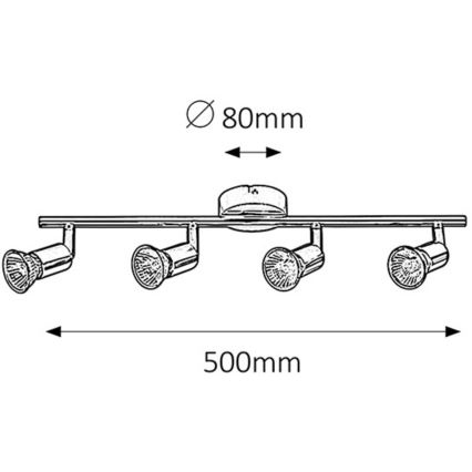 Rabalux - Stropna svjetiljka 4xGU10/50W/230V
