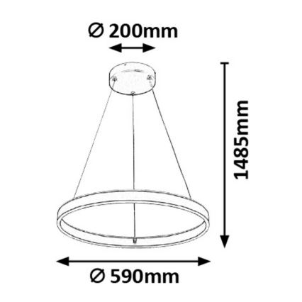 Rabalux - LED Prigušivi luster na sajli LED/36W/230V + DU