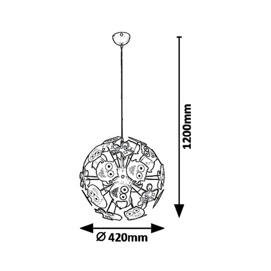 Rabalux 6390 - Dječji luster na sajli BIRDY 3xE14/40W/230V