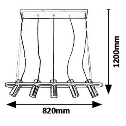 Rabalux - LED luster na užetu RAVEN LED/25W/230V