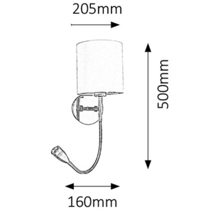 Rabalux - LED Zidna svjetiljka 1xE27/40W+LED/3W
