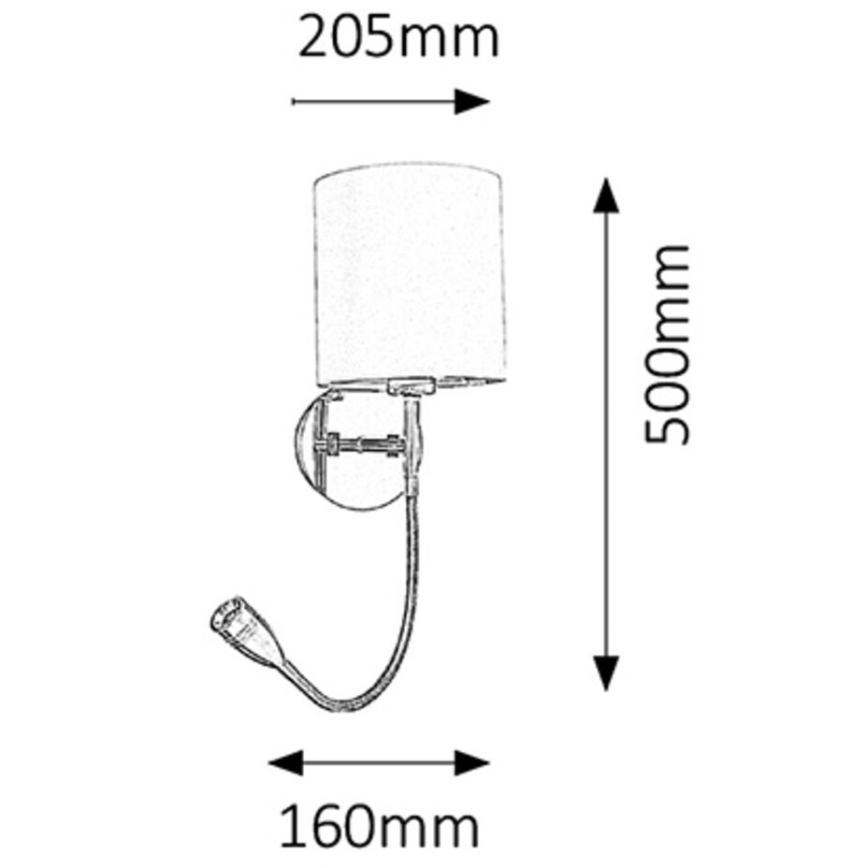 Rabalux  - Zidna svjetiljka 1xE27/40W+LED/3W