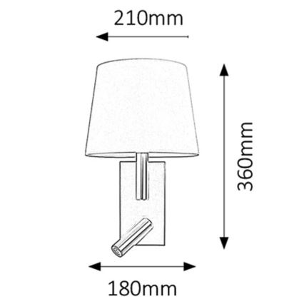 Rabalux - Zidna svjetiljka E27/40W + LED/3W