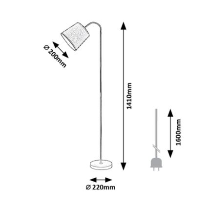 Rabalux - Podna lampa 1xE27/25W/230V siva