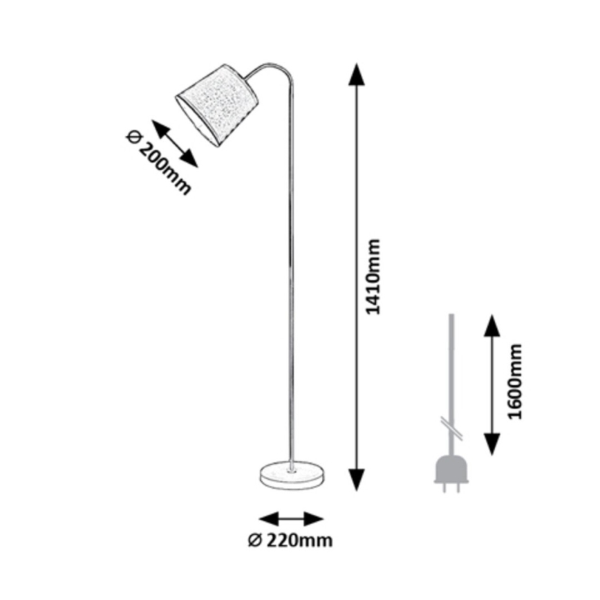 Rabalux - Podna lampa 1xE27/25W/230V siva