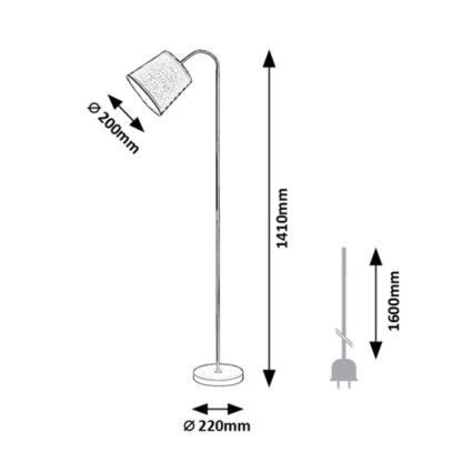 Rabalux - Podna lampa 1xE27/25W/230V crna