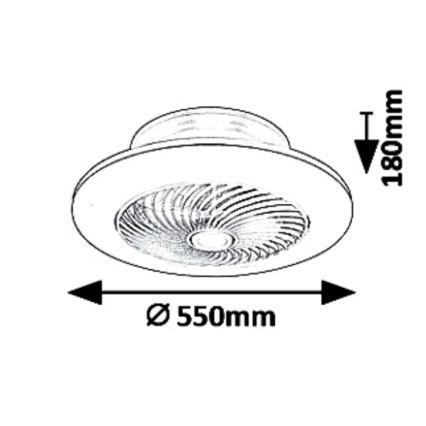 Rabalux - LED Prigušiva stropna svjetiljka s ventilatorom DALFON LED/36W/230V 3000-6000K + daljinski upravljač