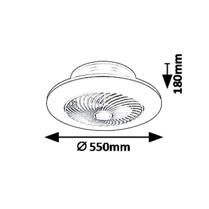 Rabalux - LED Prigušiva stropna svjetiljka s ventilatorom DALFON LED/36W/230V 3000-6000K + daljinski upravljač