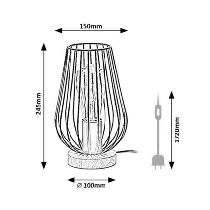 Rabalux - Stolna lampa 1xE27/40W/230V crna