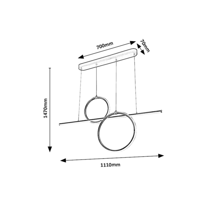 Rabalux - LED Luster na sajli LED/48W/230V