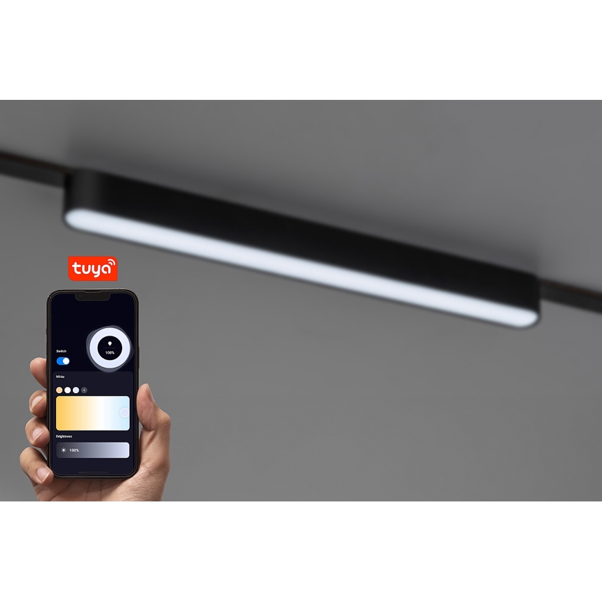 Rabalux - LED Prigušiva stropna svjetiljka za 1-fazni tračni sustav LED/16W/24V 2700-5500K Wi-Fi Tuya 33 cm crna