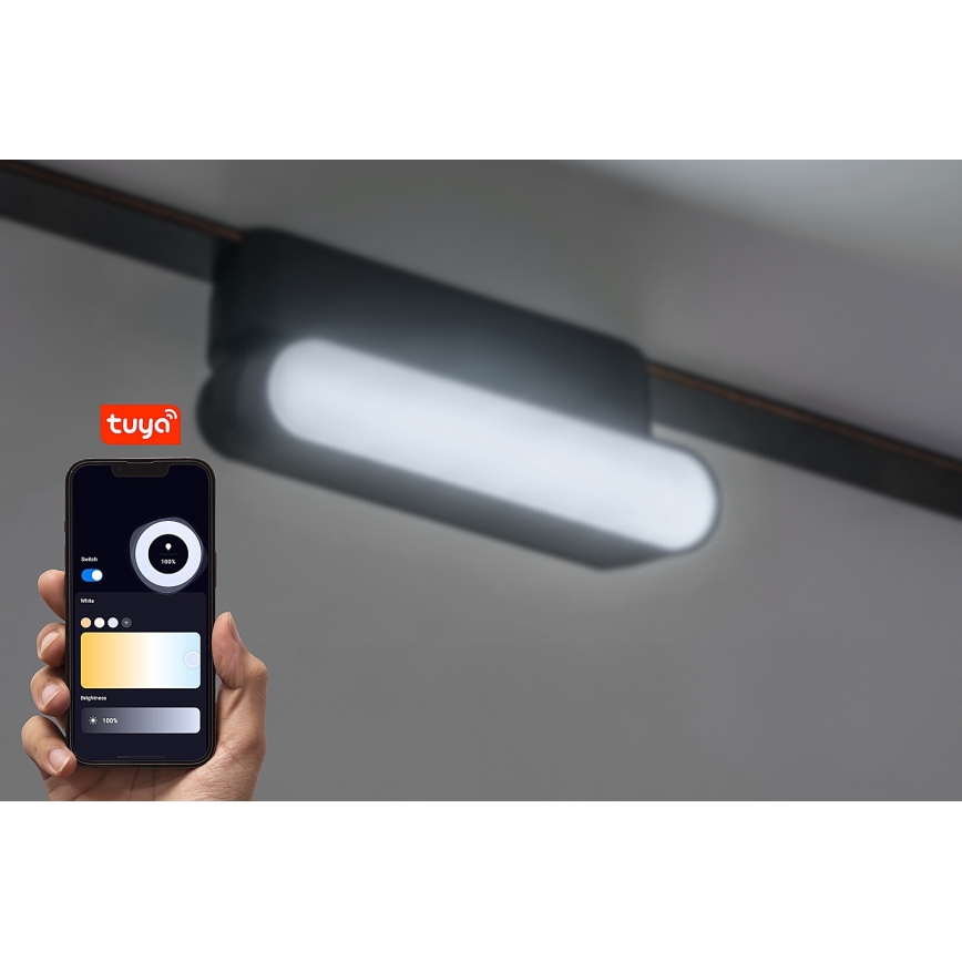 Rabalux - LED Prigušiva stropna svjetiljka za 1-fazni tračni sustav LED/4W/24V 2700-5500K Wi-Fi Tuya 11,5 cm crna