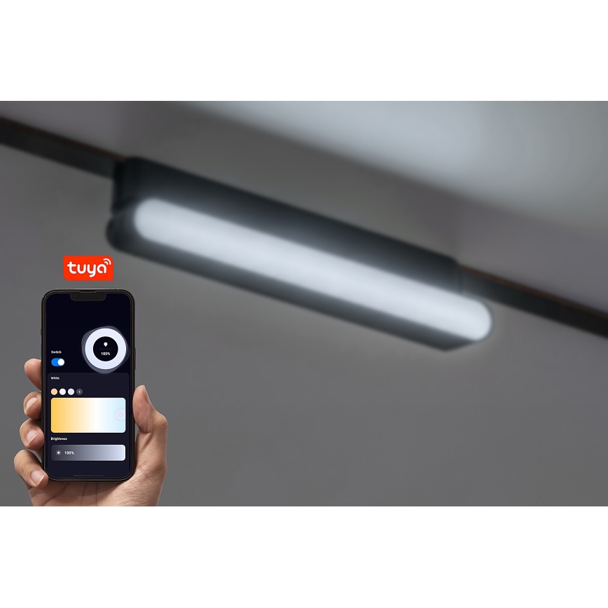 Rabalux - LED Prigušiva stropna svjetiljka za 1-fazni tračni sustav LED/7W/24V 2700-5500K Wi-Fi Tuya 22 cm crna