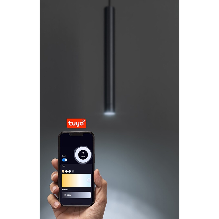 Rabalux - LED Prigušivi luster na sajli za 1-fazni tračni sustav LED/5W/24V 2700-5500K Wi-Fi Tuya crna