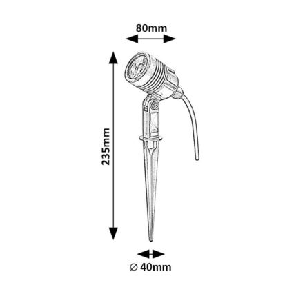 Rabalux - LED Vanjska lampa LED/3W/230V IP65