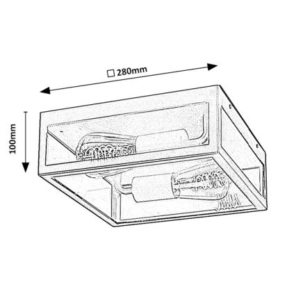 Rabalux - Vanjska stropna svjetiljka 2xE27/60W/230V IP23