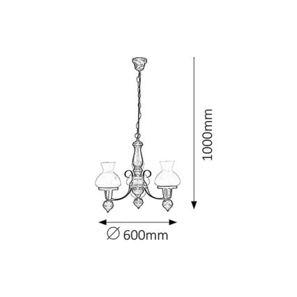 Rabalux - Luster na lancu 3xE27/60W/230V orah