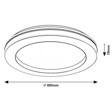 Rabalux - LED Prigušiva stropna svjetiljka LED/47W/230V 3000-6500K + daljinski upravljač