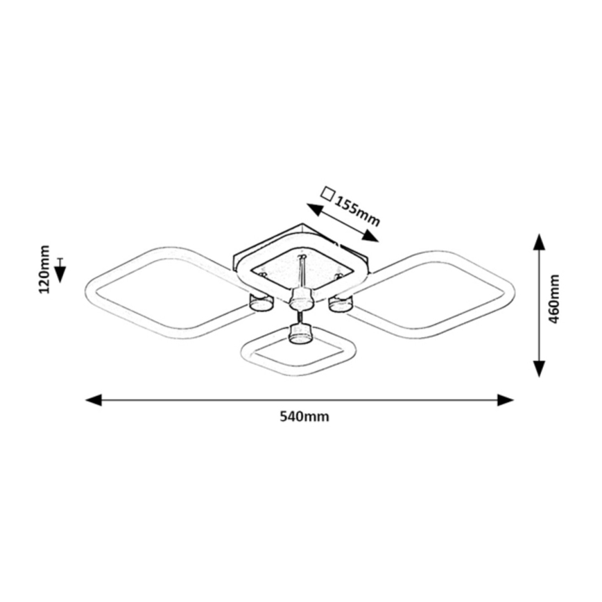 Rabalux - LED stropna svjetiljka s prigušivanjem 47W/230V 3000/4000/6000K + daljinski upravljač 46x54 cm