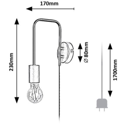 Rabalux - Zidna lampa 1xE27/40W/230V