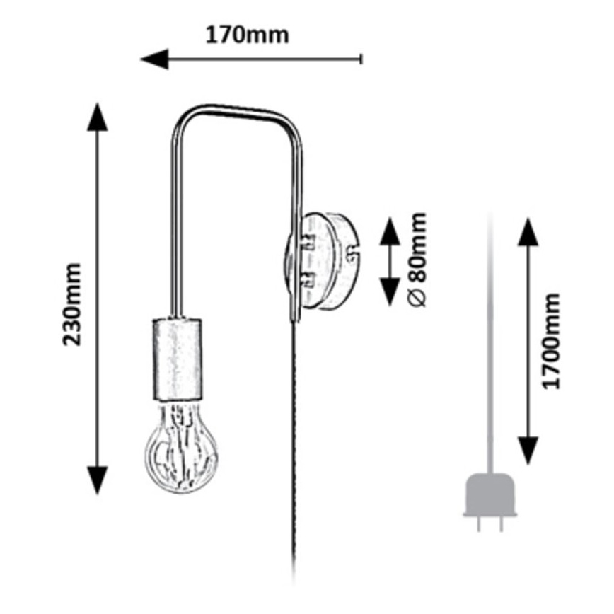 Rabalux - Zidna lampa 1xE27/40W/230V