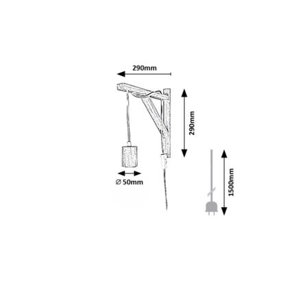 Rabalux - Zidna lampa 1xE27/60W/230V bukva