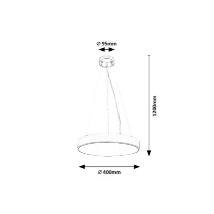 Rabalux - LED Luster na sajli LED/36W/230V 3000K crna