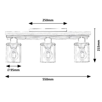 Rabalux - Nadgradni luster 3xE27/230V