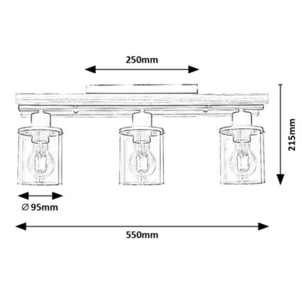 Rabalux - Stropna lampa 3xE27/230V