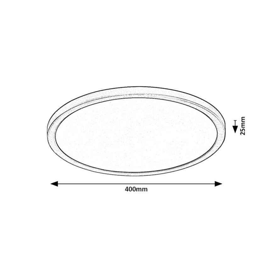 Rabalux - LED Stropna svjetiljka LED/36W/230V 3000/4000/6000K pr. 40 cm crna