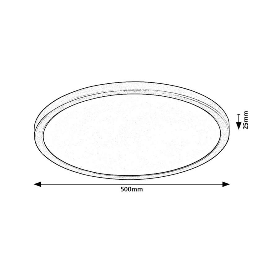 Rabalux - LED Stropna svjetiljka LED/36W/230V 3000/4000/6000K pr. 50 cm crna