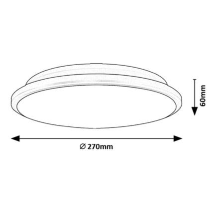 Rabalux - LED Stropna svjetiljka LED/18W/230V 3000K crna 27 cm