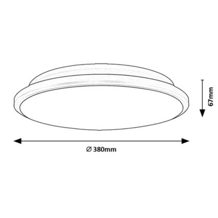 Rabalux - LED Stropna svjetiljka LED/24W/230V 3000K crna 38 cm