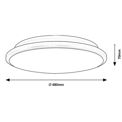 Rabalux - LED Stropna svjetiljka LED/45W/230V 3000K crna 48 cm