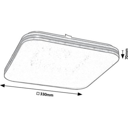 Rabalux - LED Stropna svjetiljka LED/18W/230V 3000K 33x33 cm