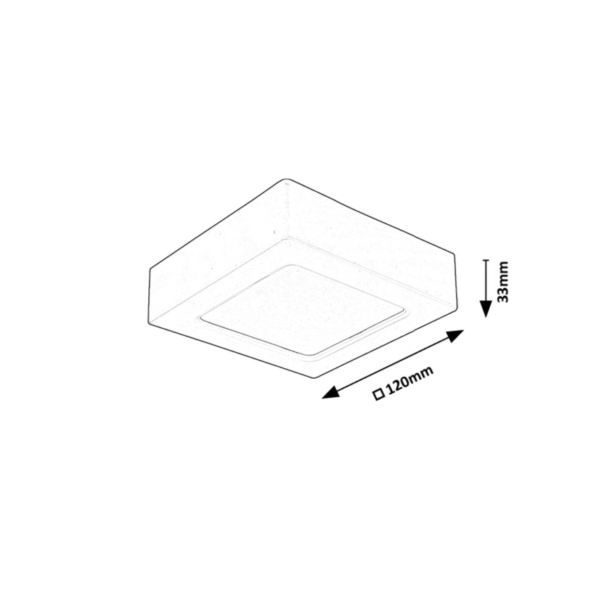 Rabalux - LED Stropna svjetiljka LED/7W/230V 3000K 12x12 cm crna