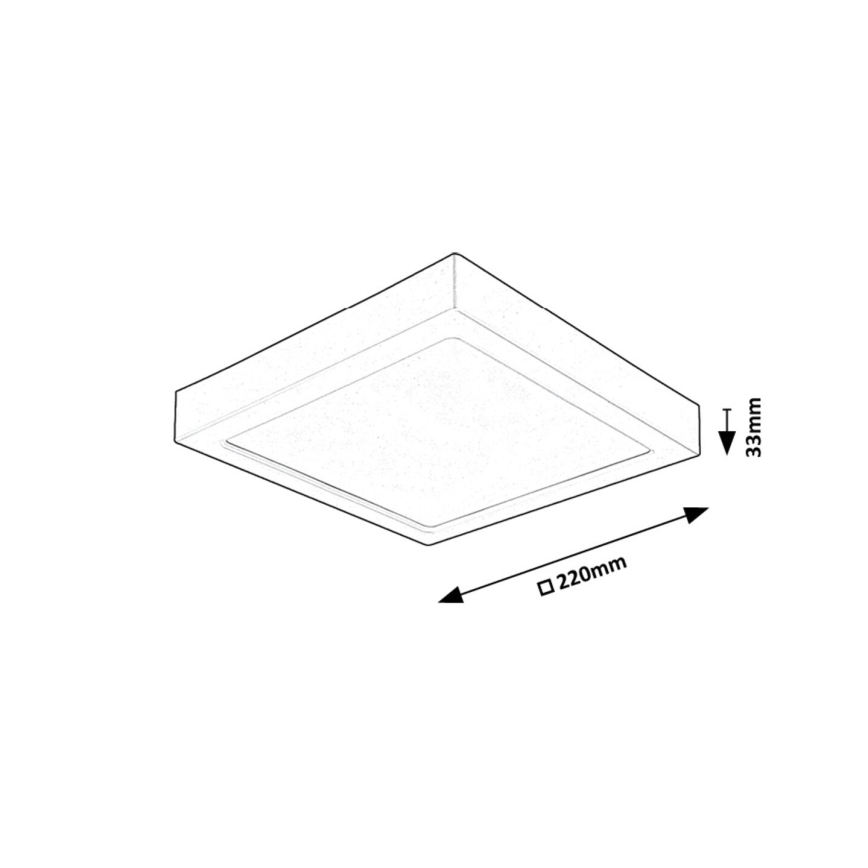 Rabalux - LED Stropna svjetiljka LED/24W/230V 3000K 22x22 cm crna