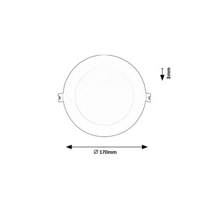 Rabalux - LED Ugradbena svjetiljka LED/12W/230V 3000K pr. 17 cm bijela