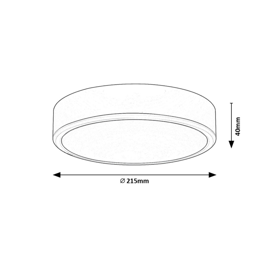 Rabalux - LED Stropna svjetiljka LED/22W/230V 3000/4000/6000K pr. 21 cm crna