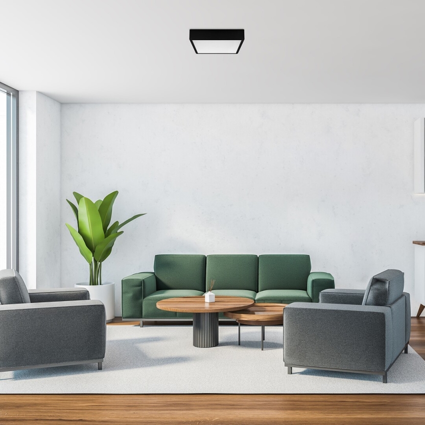 Rabalux - LED Stropna svjetiljka LED/22W/230V 3000/4000/6000K 21x21 cm crna