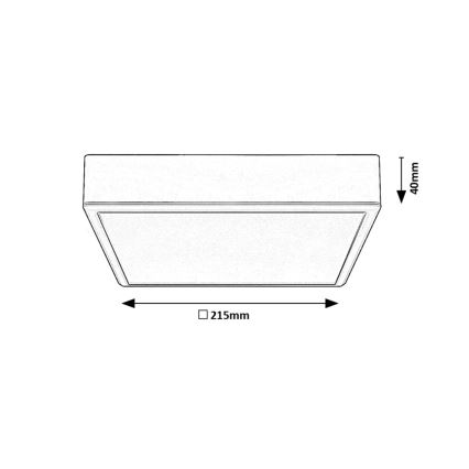 Rabalux - LED Stropna svjetiljka LED/22W/230V 3000/4000/6000K 21x21 cm crna