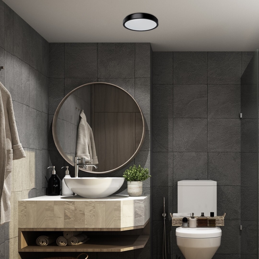 Rabalux - LED Stropna svjetiljka za kupaonicu LED/18W/230V IP44 4000K pr. 25 cm crna