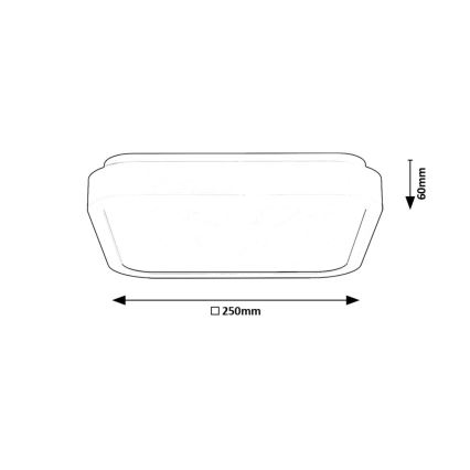 Rabalux - LED Stropna svjetiljka za kupaonicu LED/18W/230V IP44 4000K 25x25 cm crna