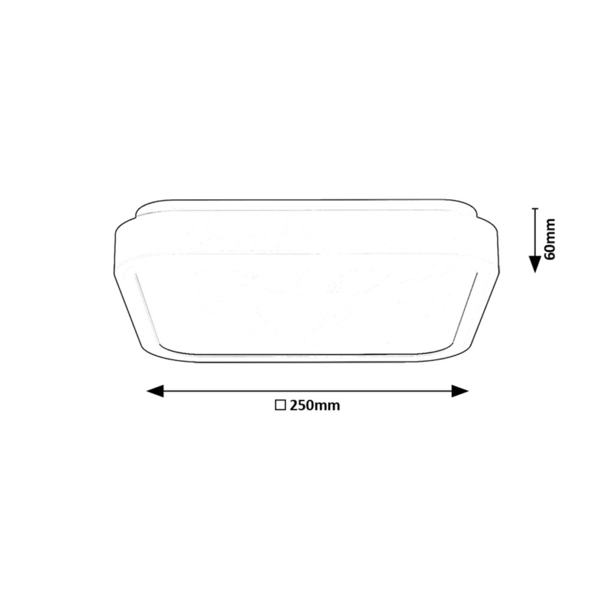Rabalux - LED Stropna svjetiljka za kupaonicu LED/18W/230V IP44 4000K 25x25 cm crna