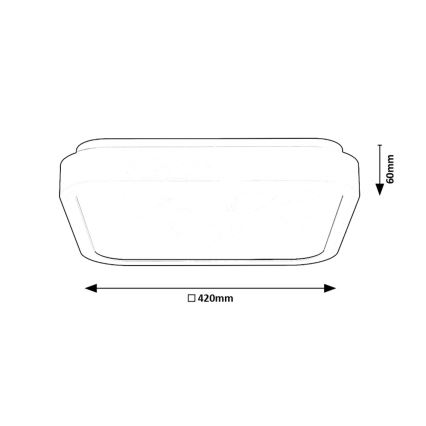 Rabalux - LED Stropna svjetiljka za kupaonicu LED/48W/230V IP44 4000K 42x42 cm crna