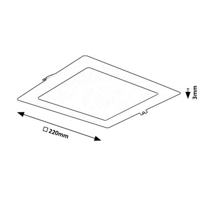Rabalux - LED Ugradbena svjetiljka LED/18W/230V 22x22 cm crna