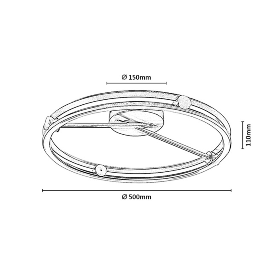 Rabalux - LED prigušivo stropno svjetlo LED/60W/230V 3000-6500K promjer 50 cm siva + daljinski upravljač