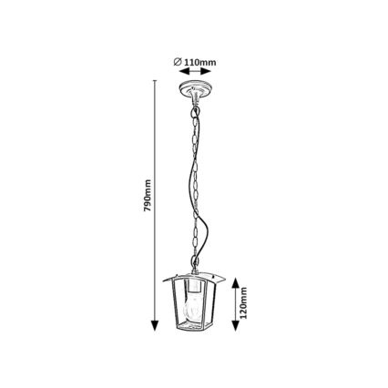 Rabalux - Vanjski luster na lancu 1xE27/15W/230V IP44