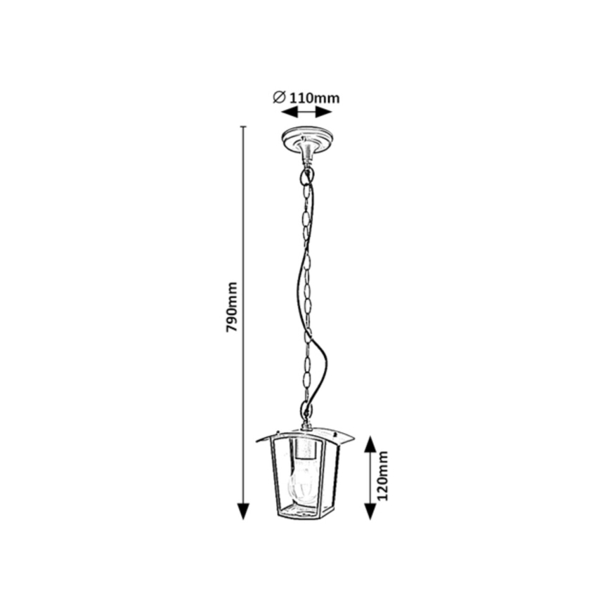 Rabalux - Vanjski luster na lancu 1xE27/15W/230V IP44